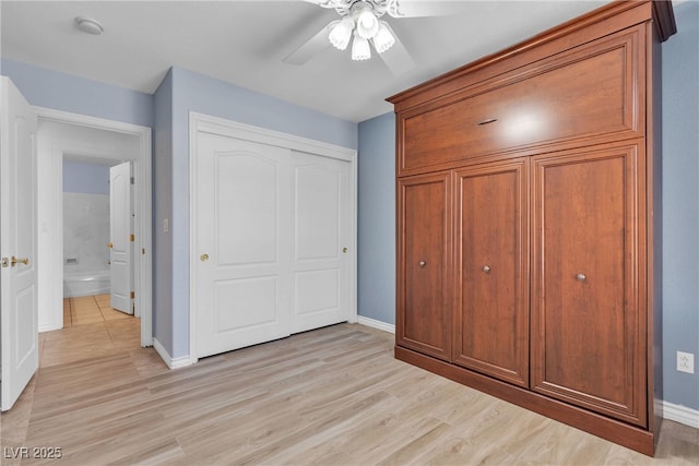 1532 Via Cassia, Henderson, NV 89052 - unfurnished bedroom featuring a closet, light wood-type flooring, and ceiling fan