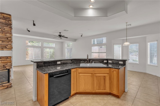 1532 Via Cassia, Henderson, NV 89052 - kitchen featuring dishwasher, light tile patterned floors, and healthy amount of natural light