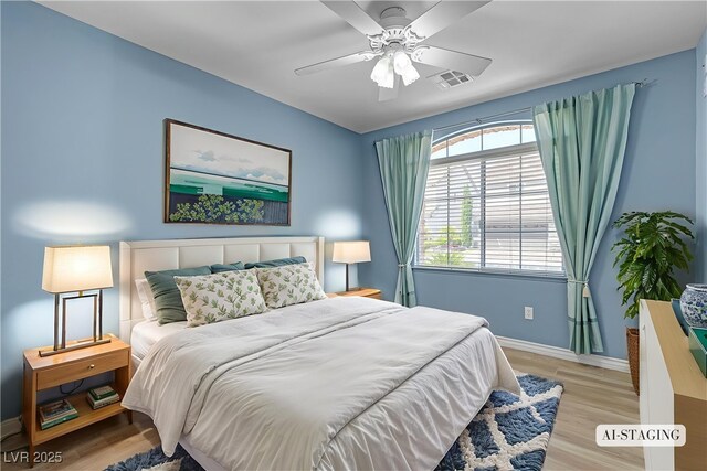 1532 Via Cassia, Henderson, NV 89052 - bedroom with wood finished floors and a ceiling fan