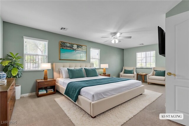 1532 Via Cassia, Henderson, NV 89052 - bedroom with light carpet and ceiling fan