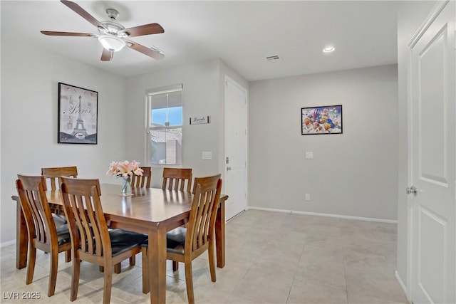 748 Dellenbaugh Ct, Las Vegas, NV 89178 - dining room with baseboards, ceiling fan, and recessed lighting