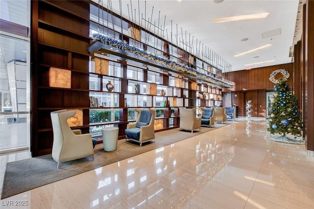 4575 Dean Martin Dr Unit 2701, Las Vegas, NV 89103 - community lobby with a towering ceiling and wooden walls