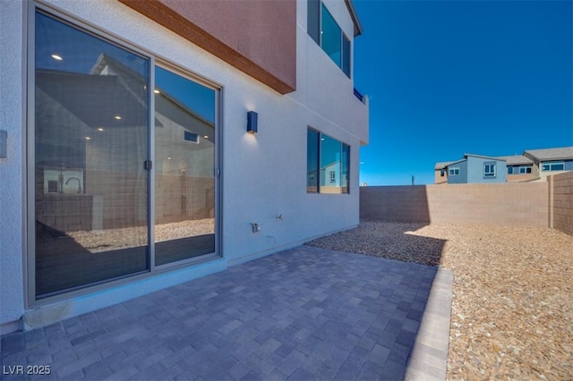 view of patio featuring a fenced backyard