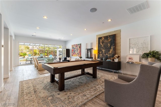 3458 W Agate Ave, Las Vegas, NV 89139 - playroom featuring pool table, light wood finished floors, and recessed lighting