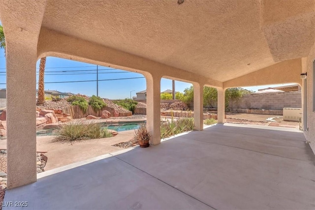 view of patio with a fenced backyard