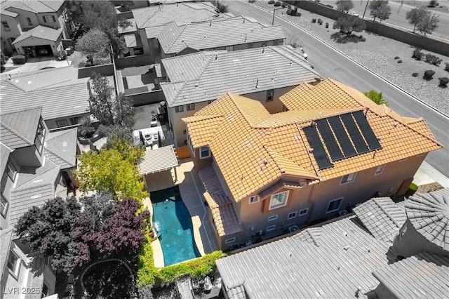 11228 Hedgemont Ave, Las Vegas, NV 89138 - aerial perspective of suburban area featuring a pool