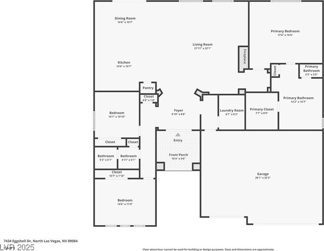 7434 Eggshell Dr, North Las Vegas, NV 89084 - home floor plan