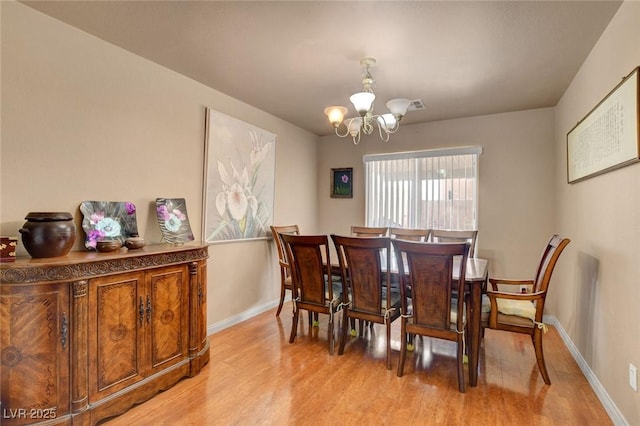 9065 W Torino Ave, Las Vegas, NV 89148 - dining room featuring a chandelier, light wood-style floors, and baseboards
