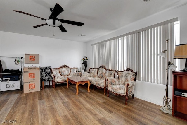 9065 W Torino Ave, Las Vegas, NV 89148 - living area with wood finished floors and a ceiling fan