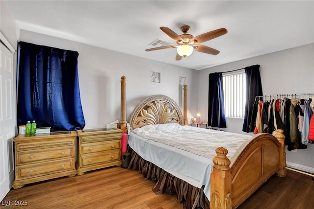 9065 W Torino Ave, Las Vegas, NV 89148 - bedroom with wood finished floors and a ceiling fan
