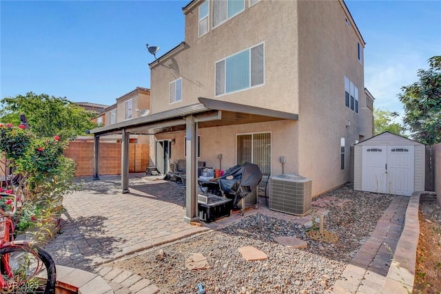 9065 W Torino Ave, Las Vegas, NV 89148 - rear view of house with central air condition unit, stucco siding, a patio, and a fenced backyard