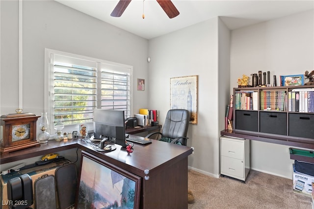 2720 Mickey Mantle Ct, Las Vegas, NV 89108 - office space with ceiling fan, carpet flooring, and baseboards