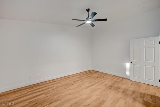 8412 Mulcahy Ave, Las Vegas, NV 89145 - spare room featuring light wood finished floors, a ceiling fan, and baseboards