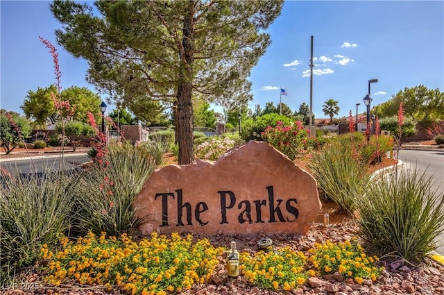 view of community sign