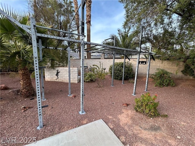 view of yard featuring fence