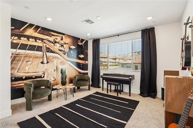 12155 Sage Thunder Ave, Las Vegas, NV 89138 - living area with carpet floors, baseboards, and recessed lighting