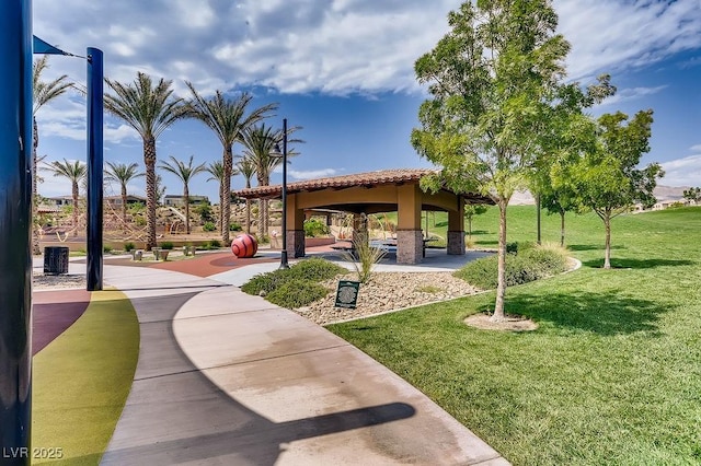12155 Sage Thunder Ave, Las Vegas, NV 89138 - surrounding community featuring a gazebo and a lawn