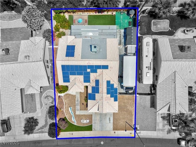 4644 Canna Dr, Las Vegas, NV 89122 - aerial view of property and surrounding area featuring property parcel outlined