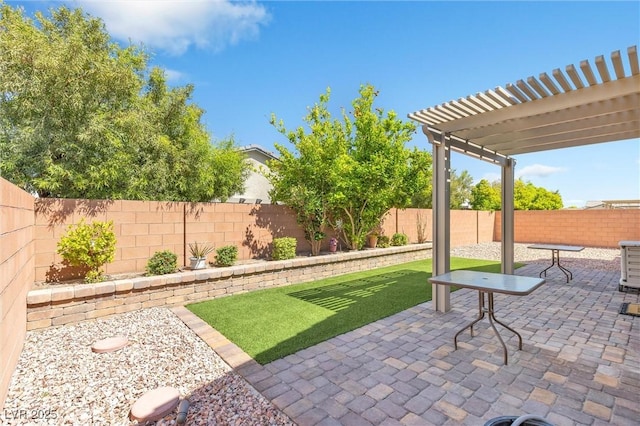 view of patio with a pergola