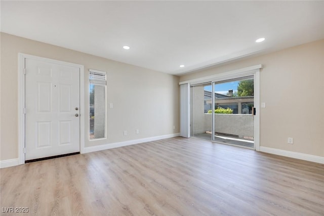 5217 Caspian Springs Dr Unit 101, Las Vegas, NV 89120 - empty room featuring wood finished floors, baseboards, and recessed lighting