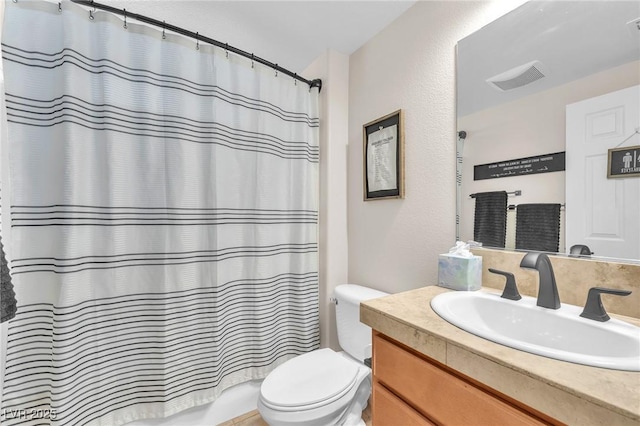 10353 Settlers Run Ave, Las Vegas, NV 89166 - full bathroom with toilet, vanity, and shower / bath combination with curtain