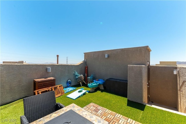 view of yard featuring fence
