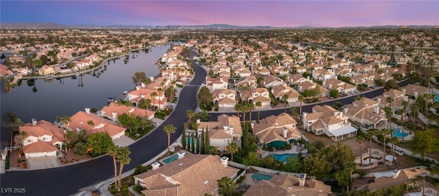 8100 Lake Hills Dr, Las Vegas, NV 89128 - aerial view of property and surrounding area with nearby suburban area and a water and mountain view