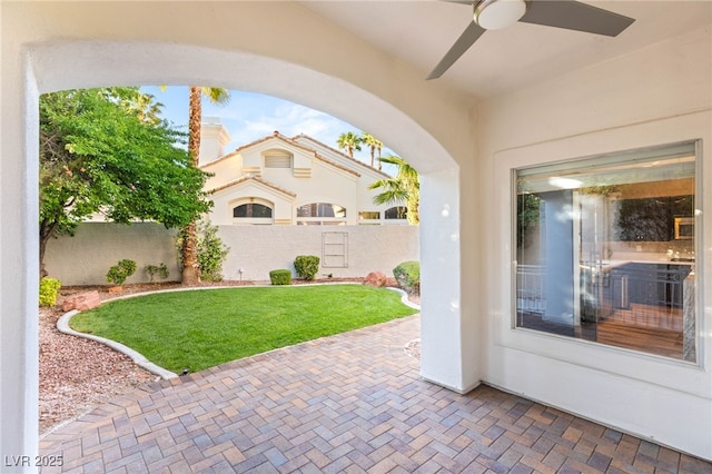 8100 Lake Hills Dr, Las Vegas, NV 89128 - view of patio / terrace with ceiling fan