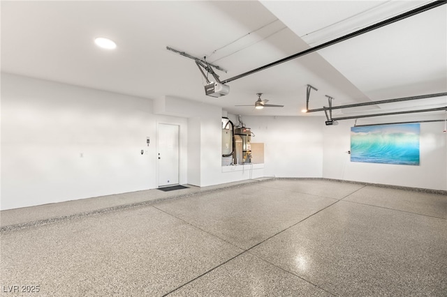 8100 Lake Hills Dr, Las Vegas, NV 89128 - garage with a garage door opener and recessed lighting