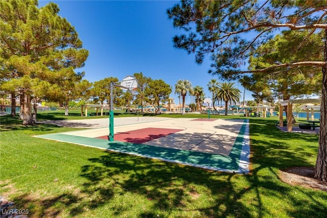 8100 Lake Hills Dr, Las Vegas, NV 89128 - view of sport court with a lawn and community basketball court