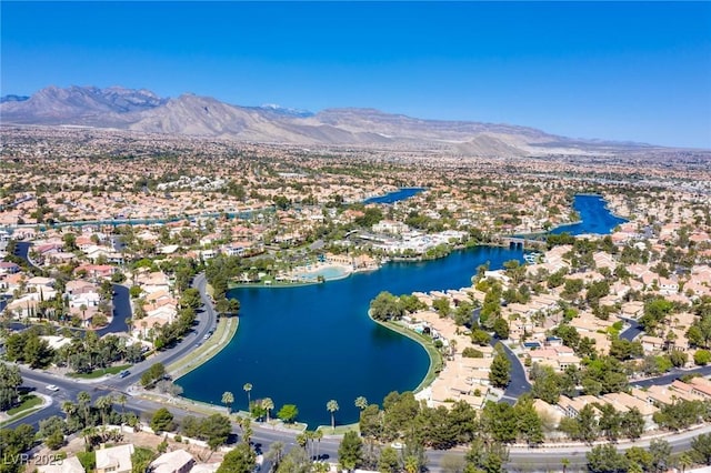 8100 Lake Hills Dr, Las Vegas, NV 89128 - aerial view of residential area with a water and mountain view