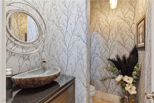 bathroom with vanity and toilet