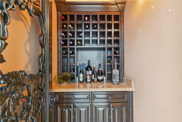 view of wine area