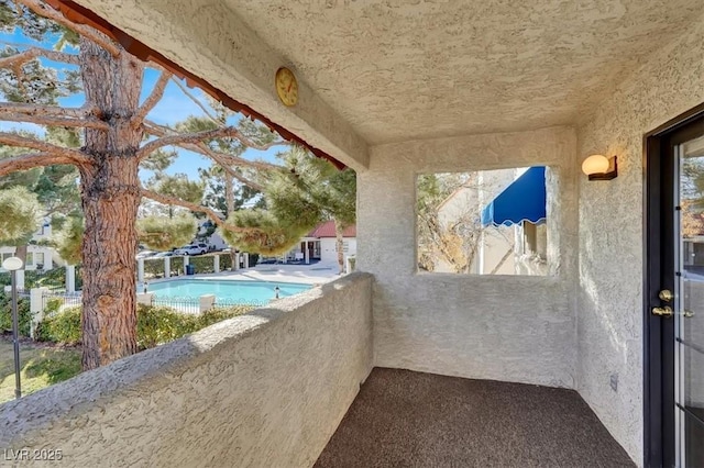 balcony with view of pool