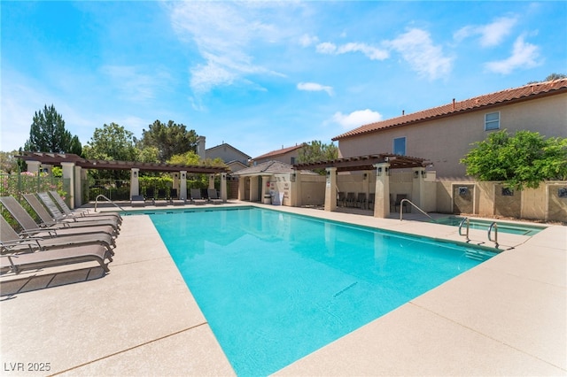9360 Canalino Dr, Las Vegas, NV 89134 - community pool featuring a pergola and a patio area
