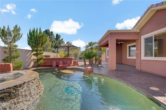 936 Viscanio Pl, Las Vegas, NV 89138 - view of swimming pool with a patio area and a fenced backyard