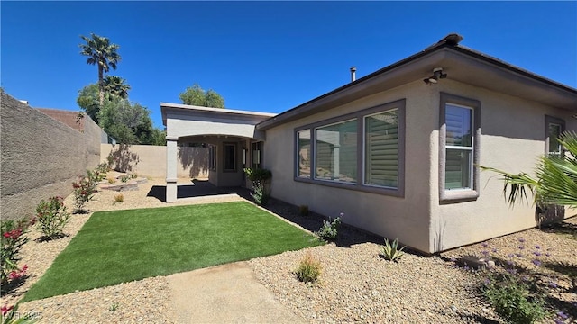 view of home's exterior featuring stucco siding