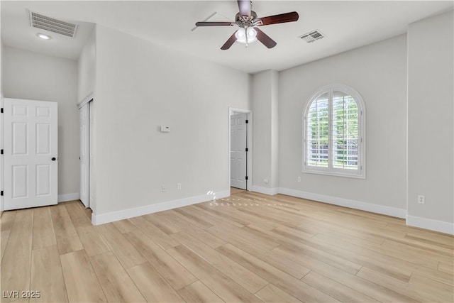 11621 La Mirago Pl, Las Vegas, NV 89138 - empty room featuring ceiling fan, light wood-type flooring, and baseboards