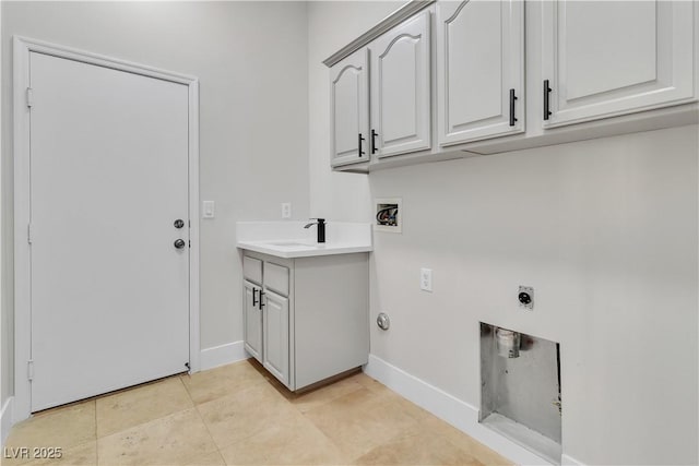 11621 La Mirago Pl, Las Vegas, NV 89138 - washroom featuring cabinet space, hookup for an electric dryer, baseboards, and washer hookup