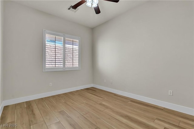 11621 La Mirago Pl, Las Vegas, NV 89138 - unfurnished room with light wood-type flooring, a ceiling fan, and baseboards