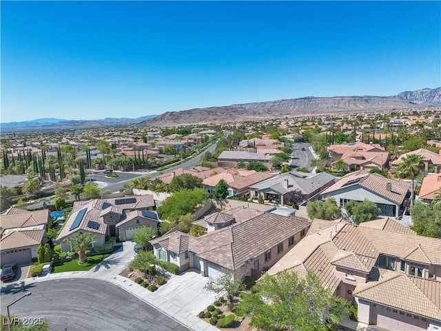 11621 La Mirago Pl, Las Vegas, NV 89138 - aerial view of residential area featuring a mountain backdrop