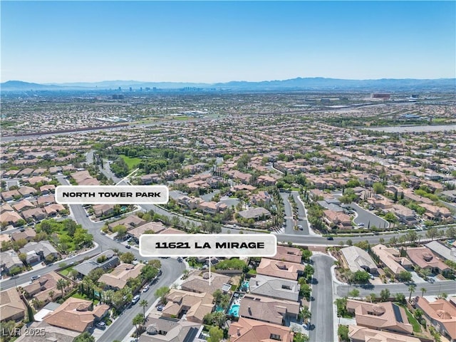 11621 La Mirago Pl, Las Vegas, NV 89138 - aerial view of residential area with mountains