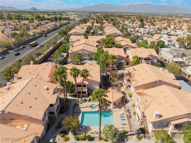 350 S Durango Dr Unit 108, Las Vegas, NV 89145 - aerial perspective of suburban area featuring a mountain backdrop and a pool