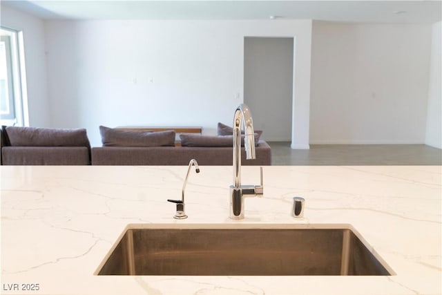 6250 Lamont Hills Ave, Las Vegas, NV 89139 - kitchen view of a sink and light stone counters
