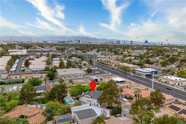 view of urban area featuring mountains