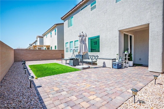 view of patio with a fenced backyard