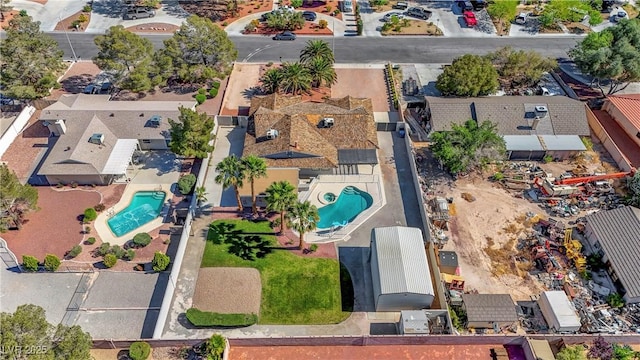 6117 Foxcroft Ave, Las Vegas, NV 89108 - drone / aerial view of a pool