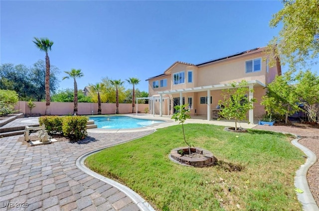 view of pool featuring a pergola and a patio area