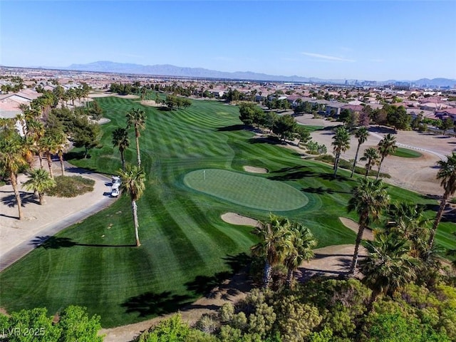 281 Powerbilt Ave, Las Vegas, NV 89148 - aerial view of property's location featuring nearby suburban area, a golf course, and mountains