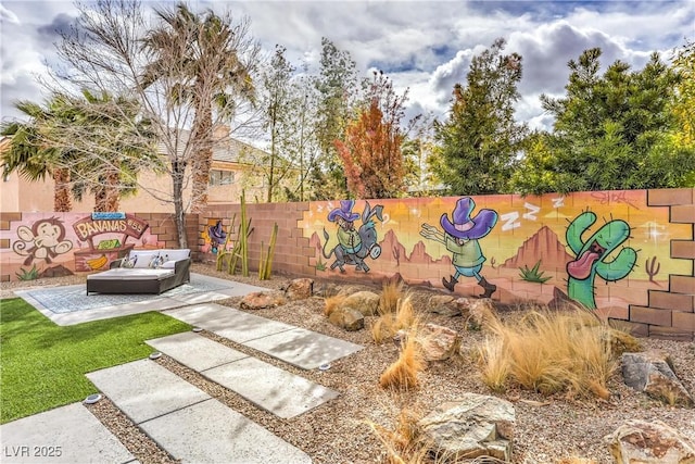 view of yard with fence